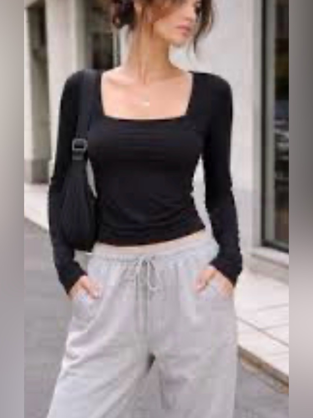Nwt’s OGL Black Square-Neck Long Sleeve Tee Size 2XL